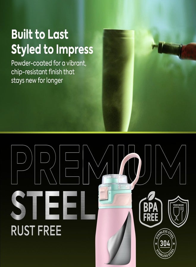 Pexpo Atlas 800 ISI Certified Stainless Steel Vacuum Insulated Flask - 740ml | Double Wall | Flip Top Cap | Hot & Cold Water Bottle for Adults | Ideal for Home, Office, Gym, Outdoor - Baby Pink - Image 4